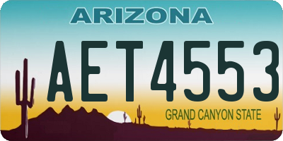 AZ license plate AET4553