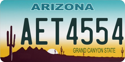 AZ license plate AET4554