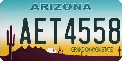 AZ license plate AET4558