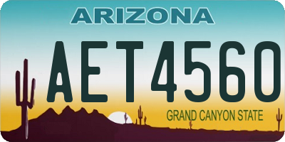 AZ license plate AET4560