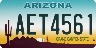AZ license plate AET4561