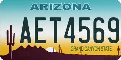 AZ license plate AET4569