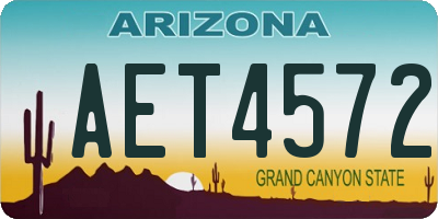 AZ license plate AET4572