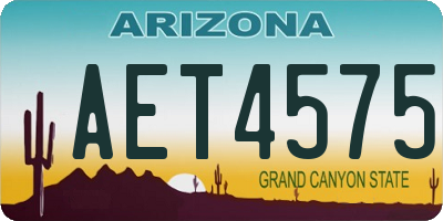 AZ license plate AET4575