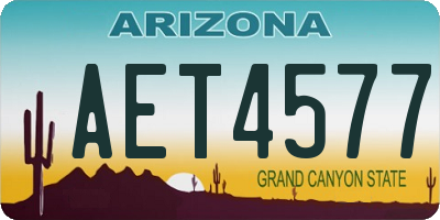 AZ license plate AET4577