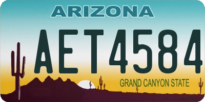 AZ license plate AET4584