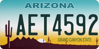 AZ license plate AET4592