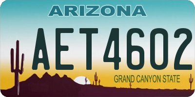 AZ license plate AET4602