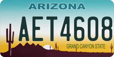 AZ license plate AET4608