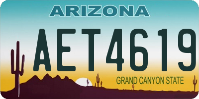 AZ license plate AET4619