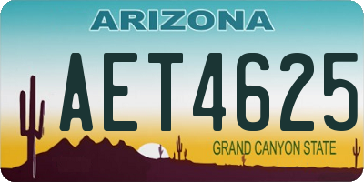 AZ license plate AET4625