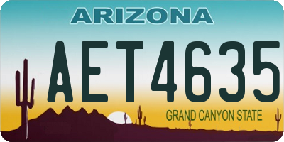AZ license plate AET4635