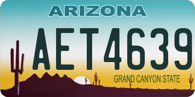 AZ license plate AET4639