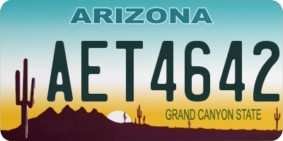 AZ license plate AET4642