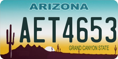 AZ license plate AET4653