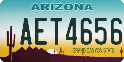 AZ license plate AET4656