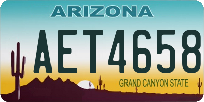 AZ license plate AET4658