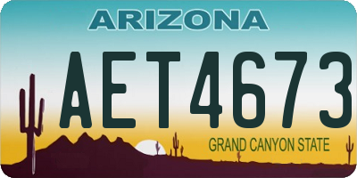 AZ license plate AET4673