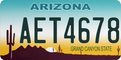 AZ license plate AET4678