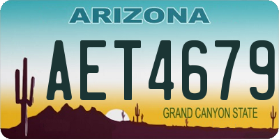 AZ license plate AET4679