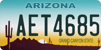 AZ license plate AET4685