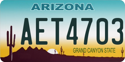 AZ license plate AET4703