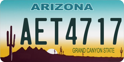 AZ license plate AET4717