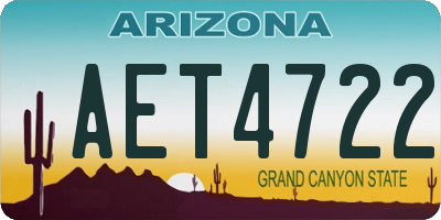 AZ license plate AET4722