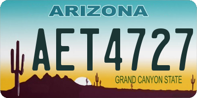 AZ license plate AET4727