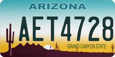 AZ license plate AET4728