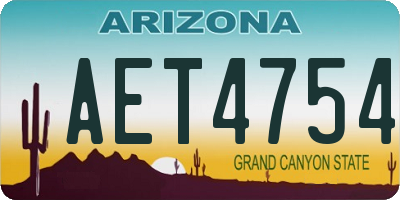 AZ license plate AET4754