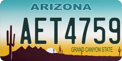 AZ license plate AET4759