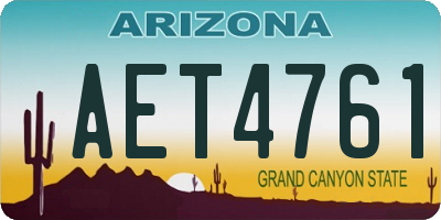 AZ license plate AET4761