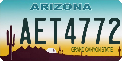 AZ license plate AET4772