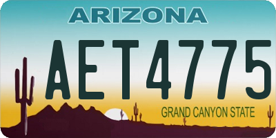 AZ license plate AET4775