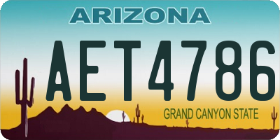 AZ license plate AET4786