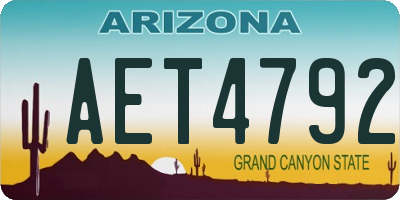 AZ license plate AET4792