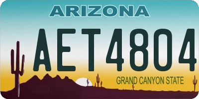 AZ license plate AET4804
