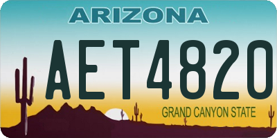 AZ license plate AET4820