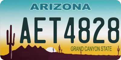 AZ license plate AET4828
