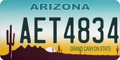 AZ license plate AET4834