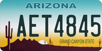 AZ license plate AET4845