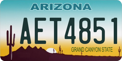AZ license plate AET4851