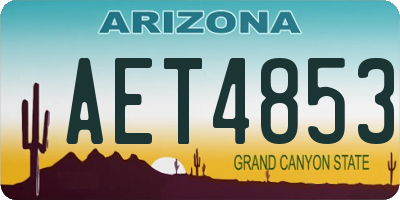 AZ license plate AET4853