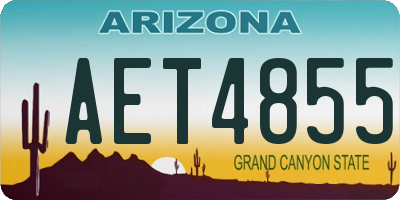 AZ license plate AET4855