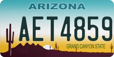 AZ license plate AET4859