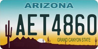 AZ license plate AET4860