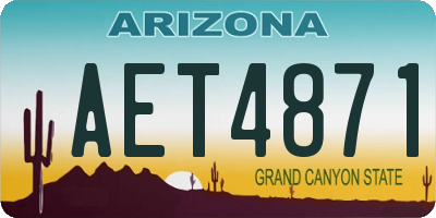AZ license plate AET4871