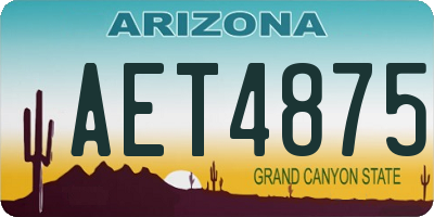 AZ license plate AET4875