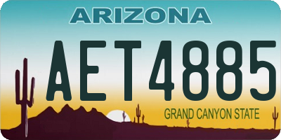 AZ license plate AET4885